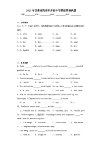 2023年甘肃省陇南市多校中考模拟英语试题(含解析)