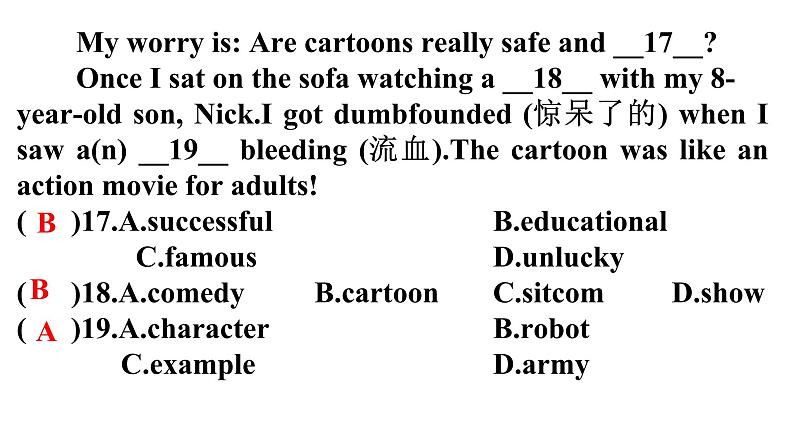 人教版八年级英语上册Unit 5第三课时Section B(1a~Self Check) 分层作业课件第8页