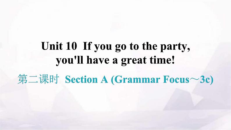 人教版八年级英语上册Unit 10第二课时Section A (Grammar Focus~3c) 分层作业课件01