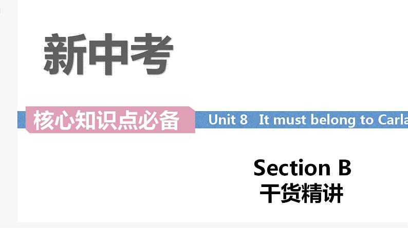 Unit 8 It must belong to Carla Section B词汇精讲 九年级全册英语(人教版)课件PPT第1页