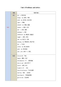 【期中单元考点讲义】（牛津沪教版） 2023-2024学年九年级英语上册 Unit4 Problems and advice考点讲义
