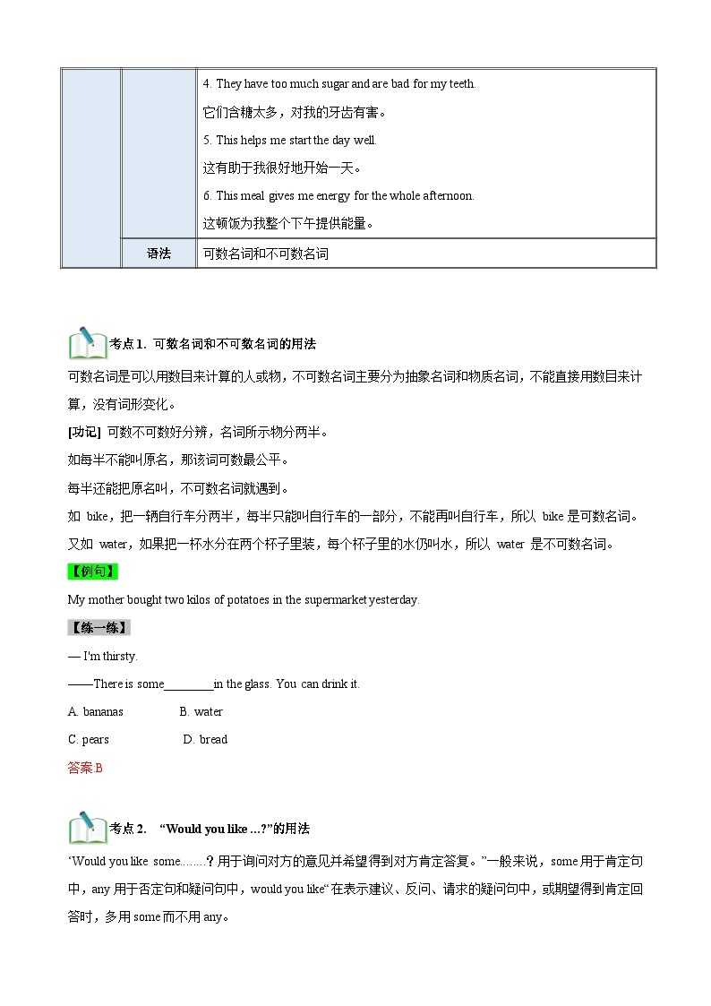 【期中单元考点讲义】（牛津译林版） 2023-2024学年七年级英语上册 Unit 6 考点讲义02