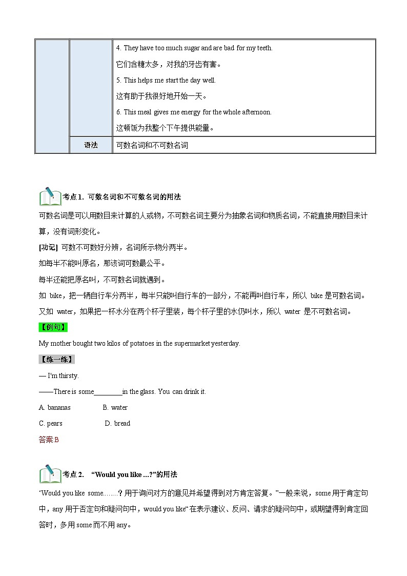 【期中单元考点讲义】(牛津译林版) 2023-2024学年七年级英语上册 Unit 6 考点讲义第2页