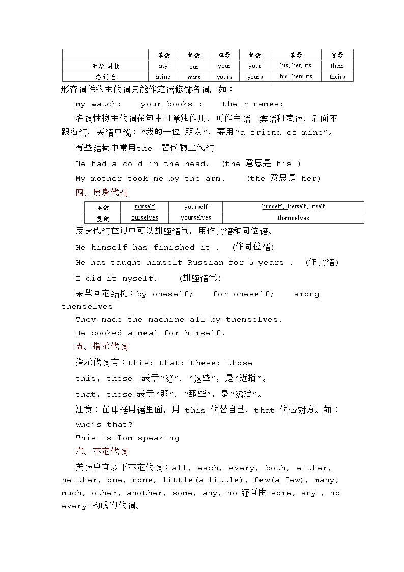 2024中考英语一轮专项复习代词数词考点精讲第2页