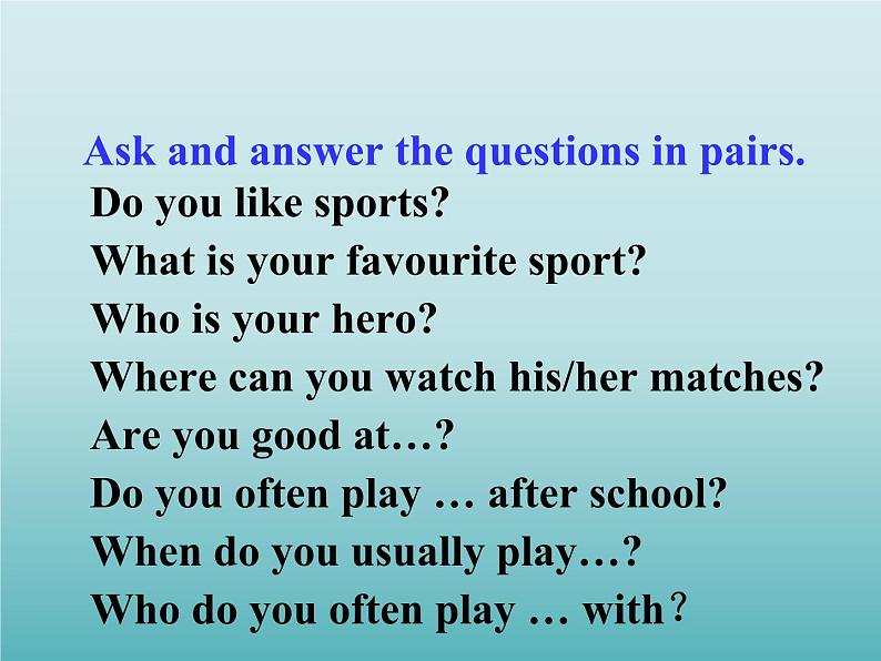 牛津译林版初中英语七年级上册 Unit 2 Let's play sports! Task 课件05