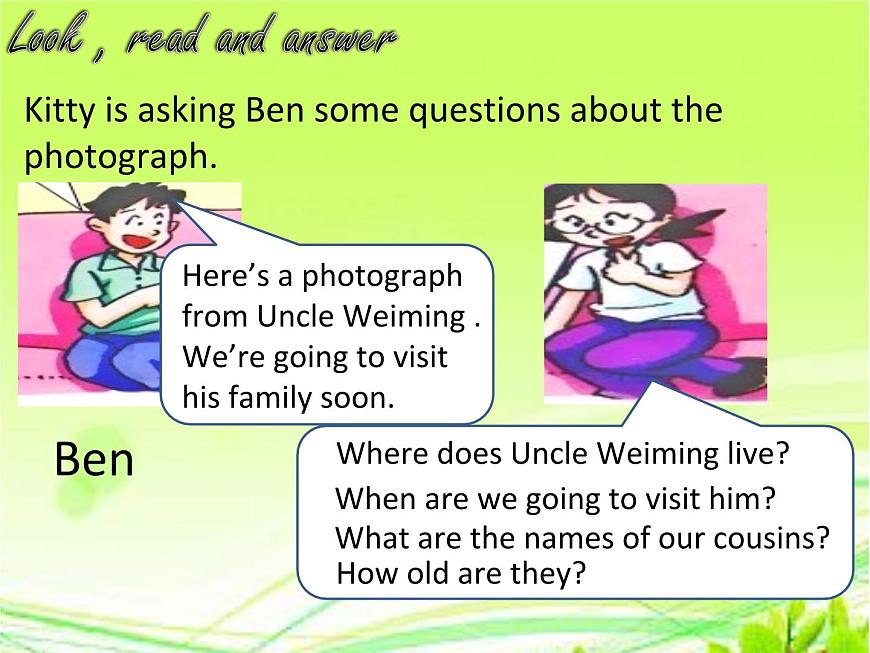 牛津版上海(試用本)七年級英語上冊 Module 1 Relationships Unit1 Relatives in Beijing 課件第7頁