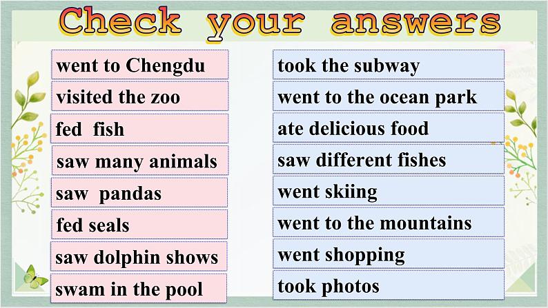 人教新目标Go For It八年级英语上册 Unit1 Where did you go on vacation SectionA 1a-1c课件PPT第5页