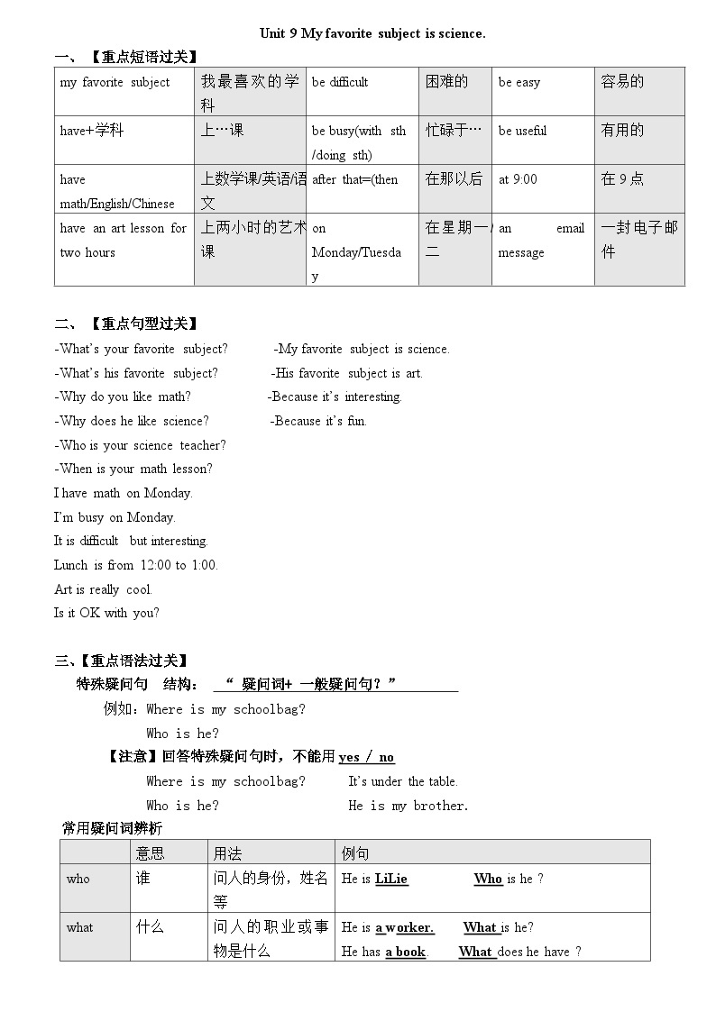 Unit9重点语法归纳总结 人教版初中英语七年级上册01