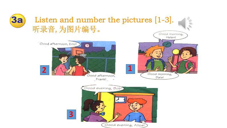 人教新目标版英语七年级上册 Starter Unit 1 Good morning!3a-3d课件05