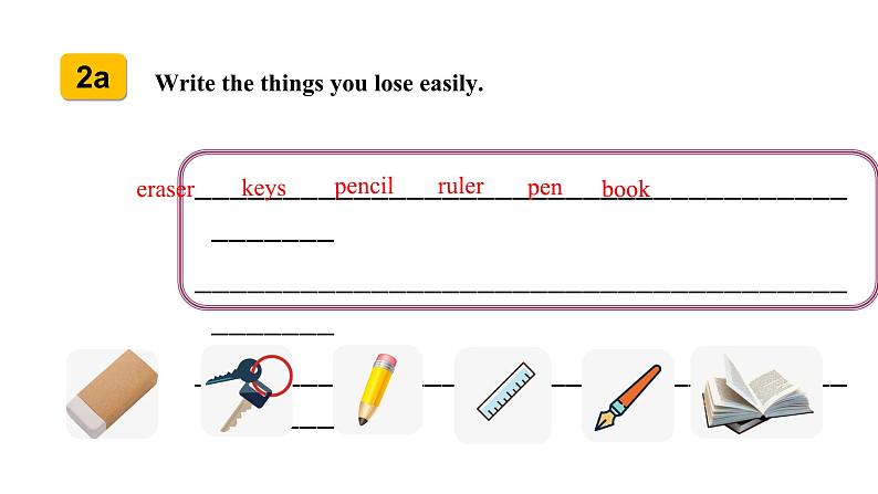 人教新目标版英语七年级上册 Section B(2a-Self Check) Unit 3 Is this your pencil课件06