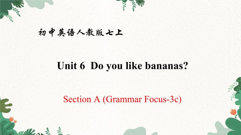 人教新目标版英语七年级上册 Section A (Grammar Focus-3c) Unit 6 Do you like bananas课件01