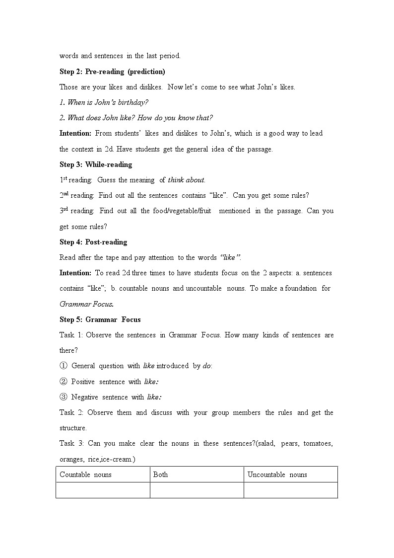 Unit 6 Do you like bananas_ Section A 2d-3c (Period 2) 教案 人教版英语七年级上册第2页