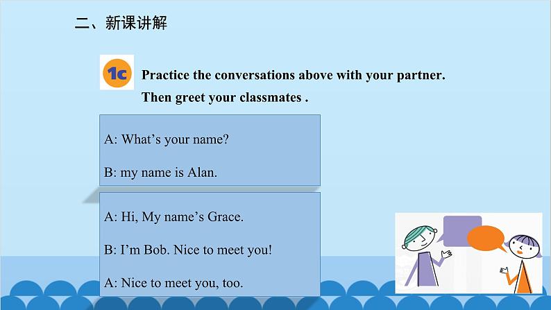 人教新目标版英语七年级上册 Unit 1 My name 's Gina.Section A (1a-2d)课件第5页