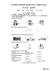 江苏省扬州市梅岭中学2023-2024学年九年级上学期11月期中英语试题
