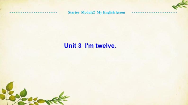 外研版英语七年级上册 Unit 3 I'm twelve.Starter  Module2 My English lesson课件01