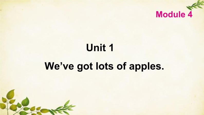 外研版英语七年级上册 Unit 1We’ve got lots of apples. Module4课件01