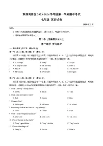 湖北省武汉市东湖高新区2023-2024学年七年级上学期期中考试英语试卷