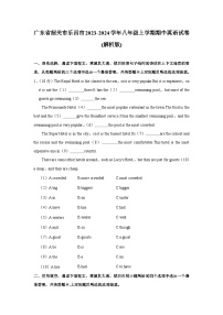 广东省韶关市乐昌市2023-2024学年八年级上学期期中英语试卷