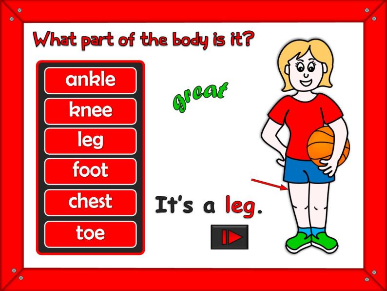 中小学英语 中小学英语 身体部位 body parts游戏课件+素材04
