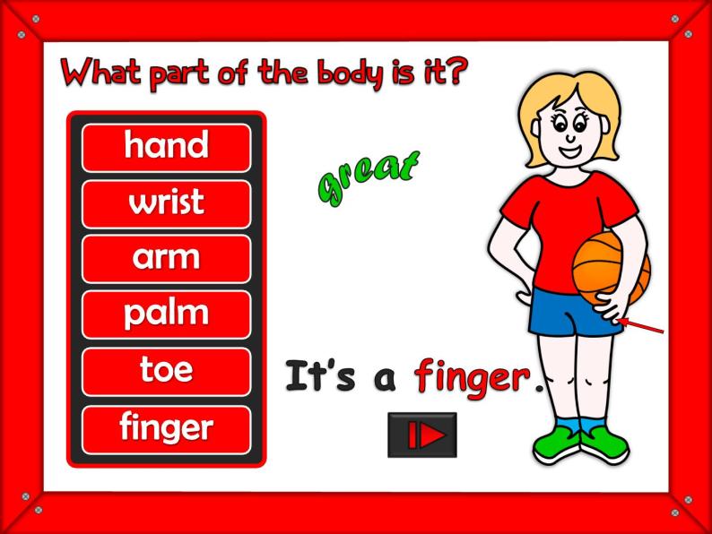 中小学英语 中小学英语 身体部位 body parts游戏课件+素材08