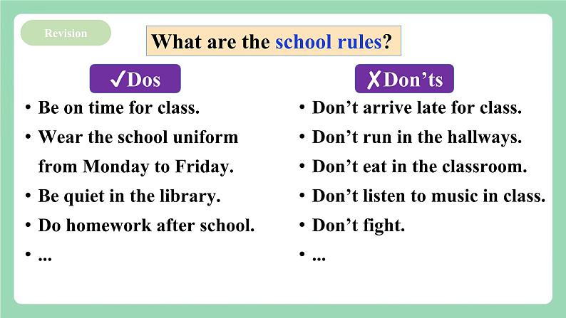 人教新目标版英语七下 Unit 4 《Don’t eat in class.》 SectionB(1a-1d ) 课件第5页