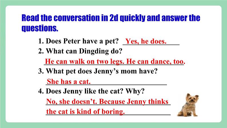 人教新目标版英语七下Unit5《Why do you like pandas ? 》 SectionA (2d&Grammar focus-3c )课件第8页