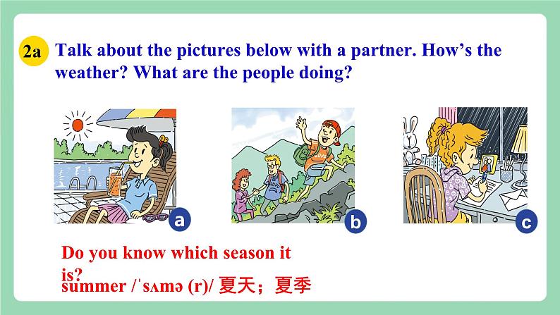 人教新目标版英语七下Unit 7《 It’s raining. 》 SectionB(2a-2c) 课件第5页
