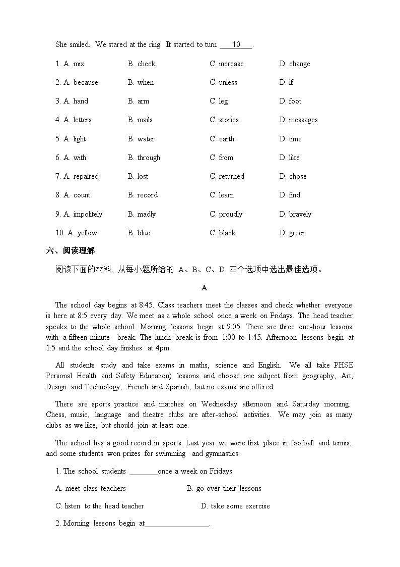 【课时练】外研版 初中英语 七年级上册 Module6 Unit2 同步练习(含答案)03