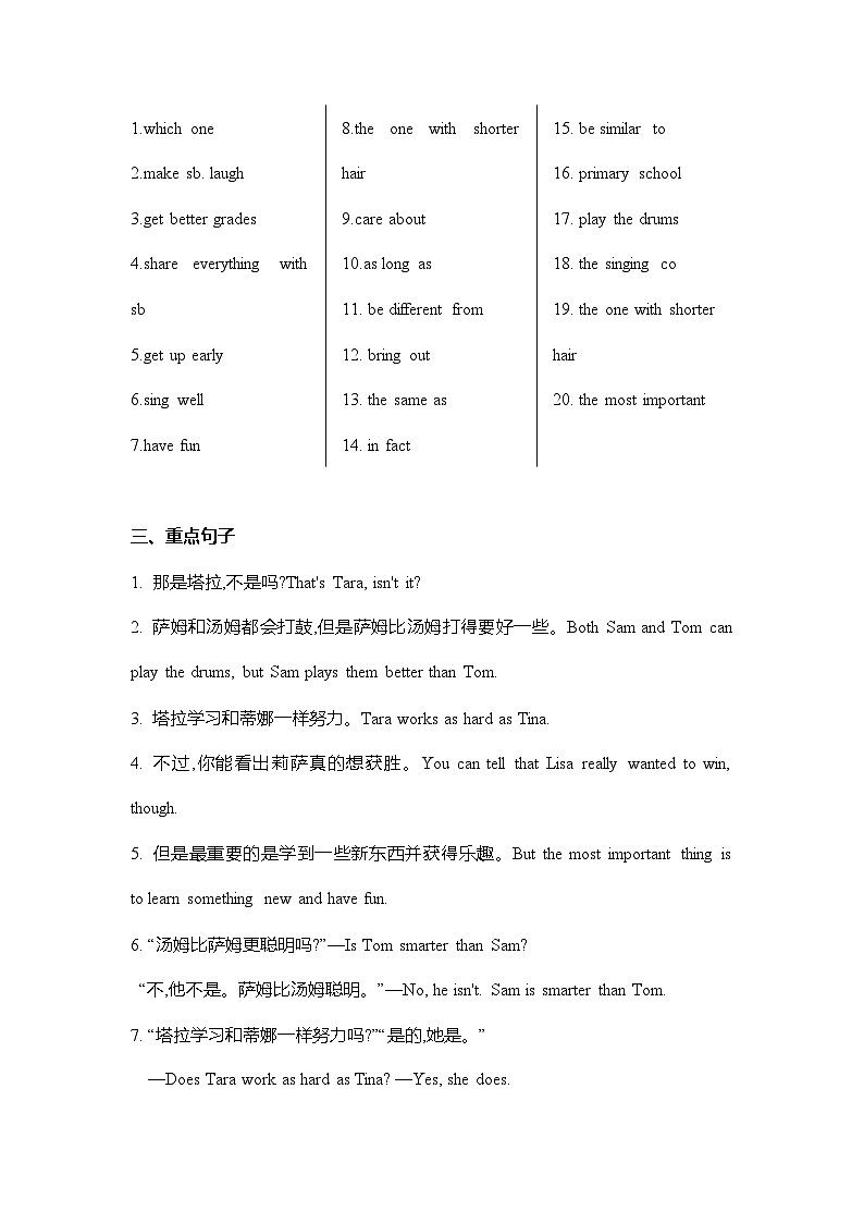 人教版八年级上册期末复习 Unit3重点归纳及练习第2页