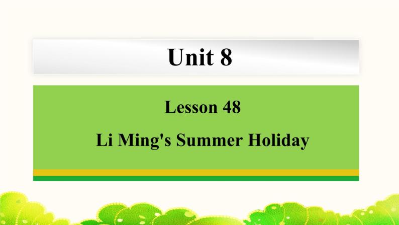 Unit 8 Lesson 48 Li Ming's Summer Holiday 课件 冀教版英语七年级下册01