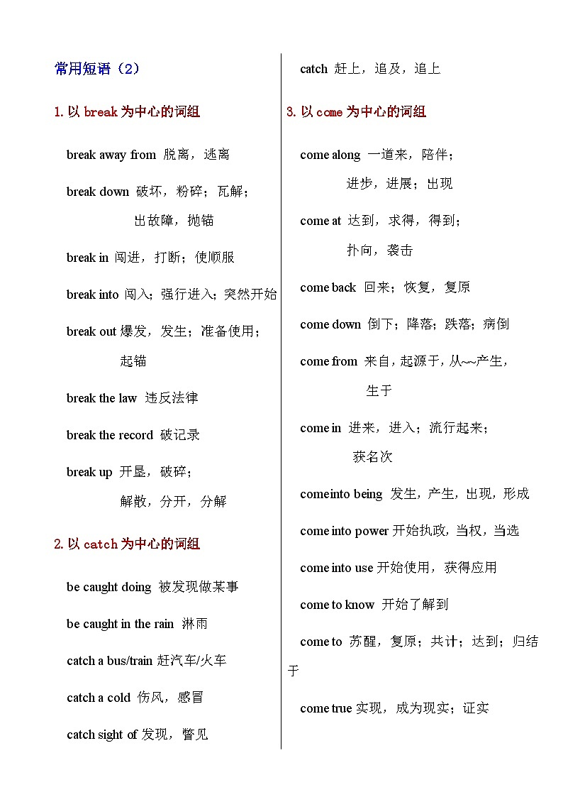 【全套精品专题】英语期末复习专题 精讲_初中英语【完形填空】高频短语汇总(带答案)第3页