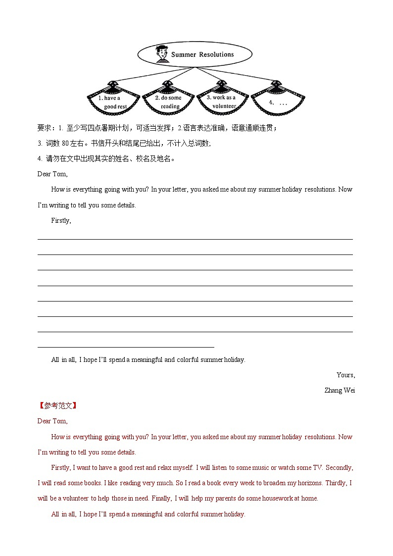 专题23.应用文写作(书信,通知,日记,演讲稿,倡议书,调查报告,请假条)-2024届中考英语作文复习素材(解析版)(1)第2页