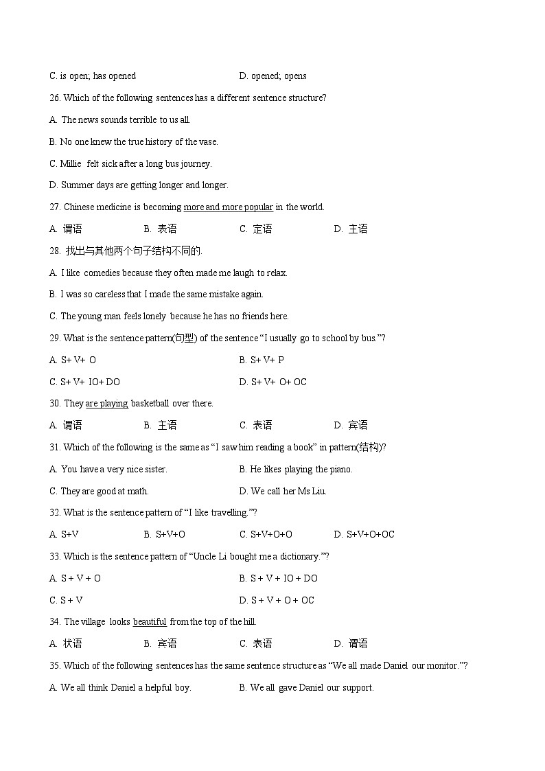 专题13基本句型专练-冲刺中考英语一轮复习语法专练(原卷版)第3页