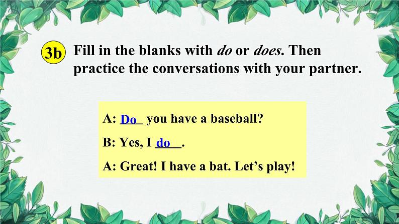 人教新目标版英语七年级上册 Unit 5 Do you have a soccer ball第二课时Section A (Grammar Focus-3c)课件第8页