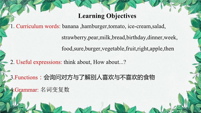 人教新目标版英语七年级上册 Unit 6 Do you like bananas第一课时Section A (1a-2d)课件第2页