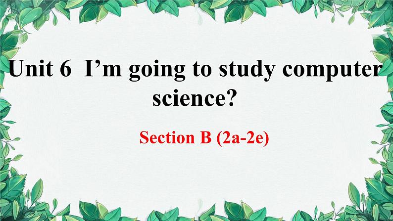 人教新目标(Go for it)版八年级上册Unit 6 I’m going to study computer science Section B (2a-2e)课件第1页