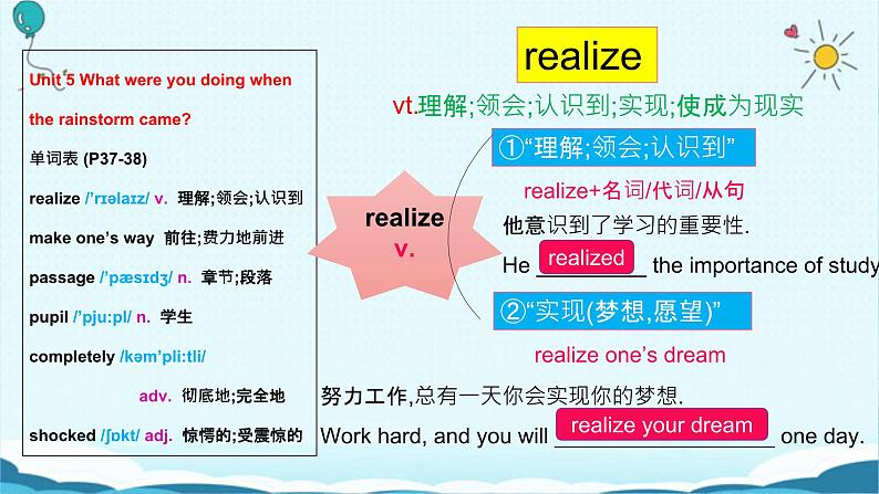 人教版八下Unit 5 What were you doing when the rainstorm? SectionB词汇精讲 课件03