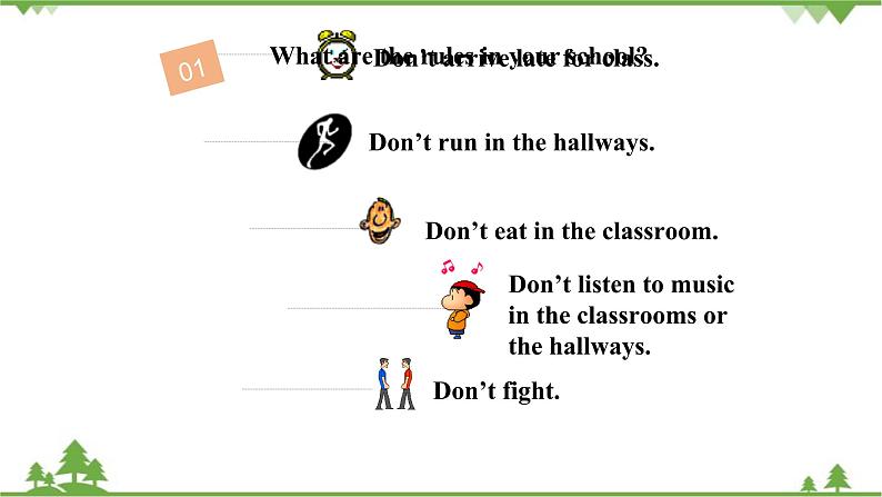人教新目标版英语七年级下册 Unit 4 Don't eat in class-Section B 1a-1d(第3课时)课件第4页