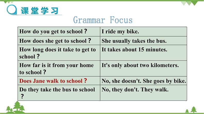 人教新目标版英语七年级下册 Unit 3 How do you get to school-Section A Grammar Focus-3c(第2课时)课件第6页