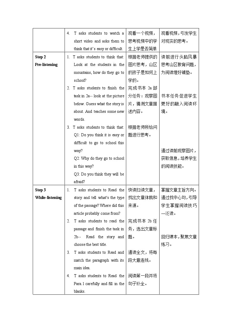 Unit 3 第4课时 (Section B 2a-2d) 教学设计第2页