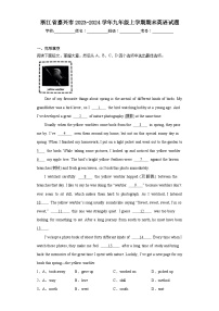 浙江省嘉兴市2023-2024学年九年级上学期期末英语试题(含答案)