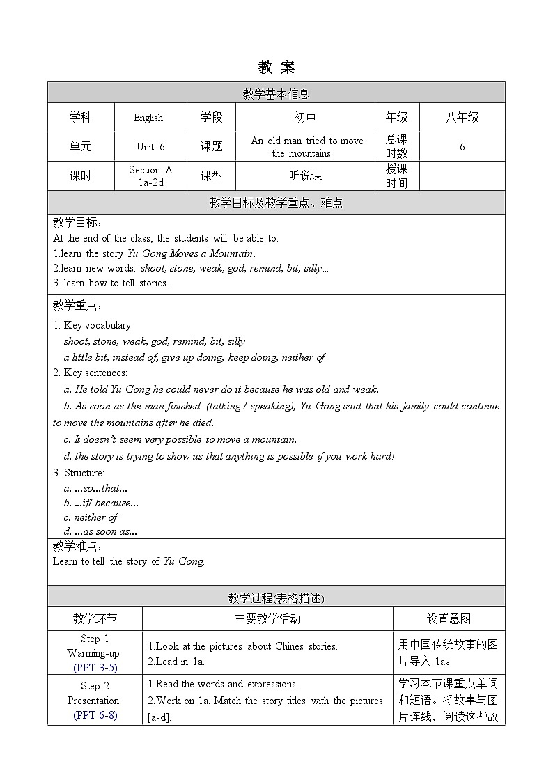 Unit 6 Section A 1a-2d 人教版英语八年级下册【PPT课件+教案】01