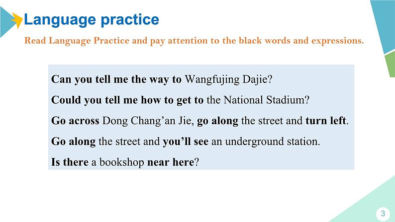外研版七年级英语下册Module 6 Around town Unit 3 Language in use 课件第3页