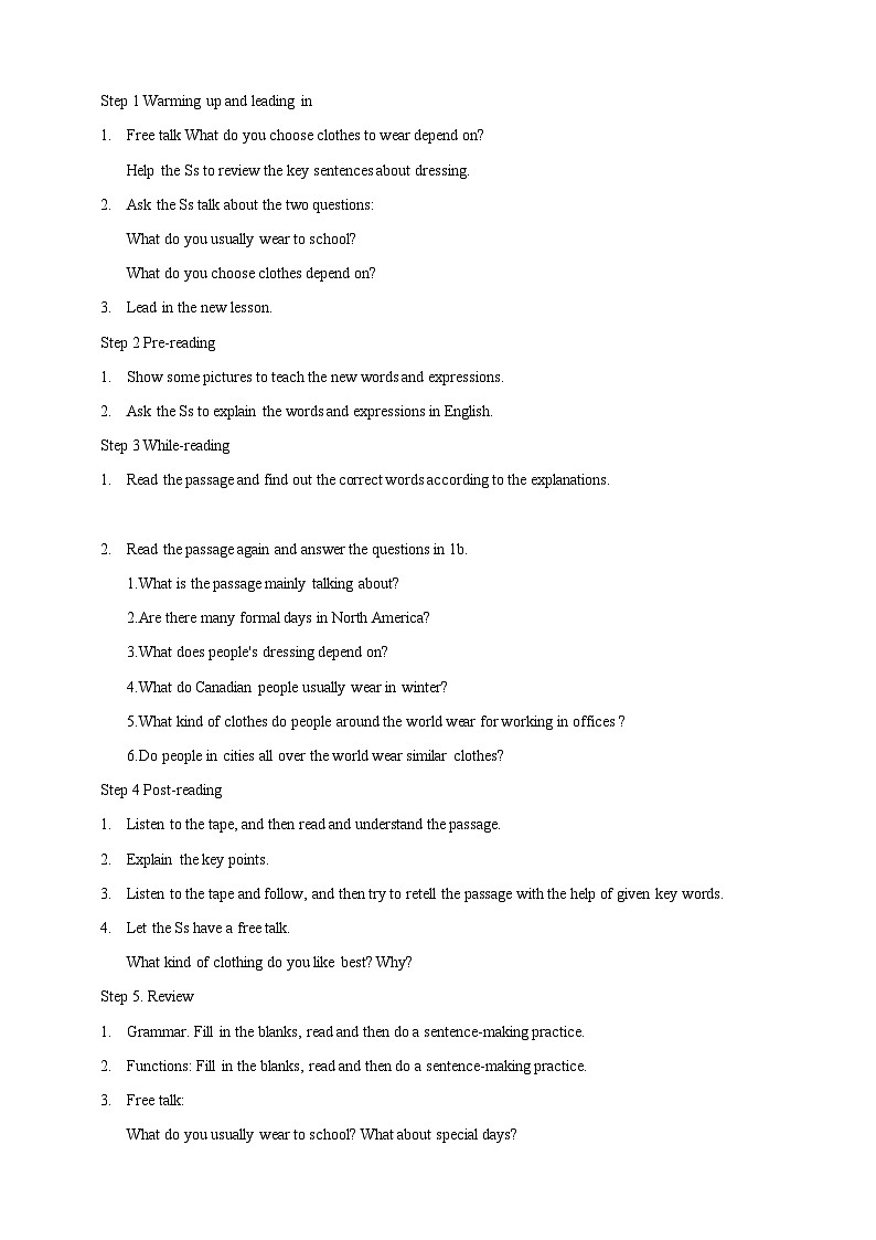 仁爱科普版英语八下Unit 8 Topic 2 We can design our uniforms. Section D课件+教案+音频02