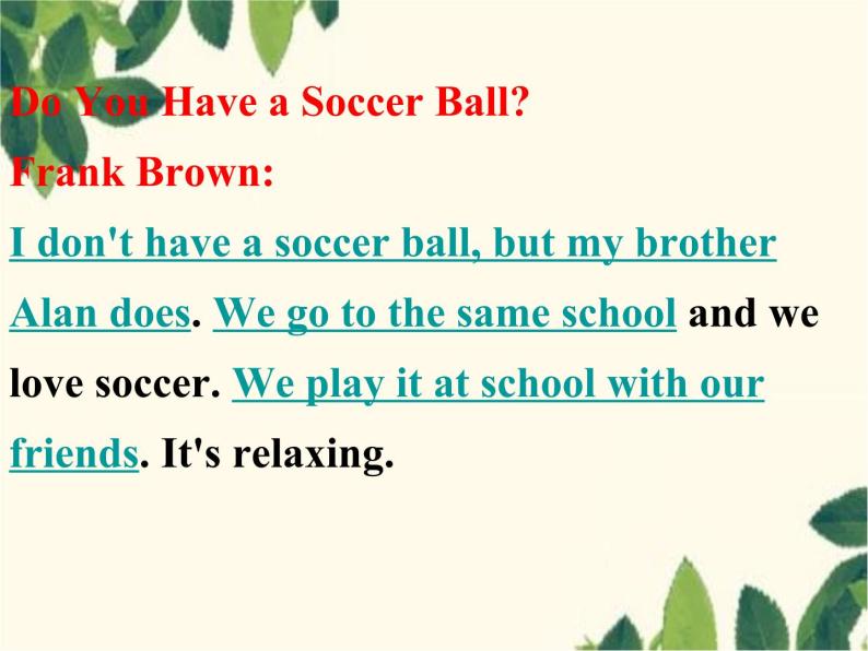 人教新目标版英语七年级上册Unit 5 Do you have a soccer ball-Section B(2b – 3b)课件07