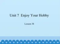 冀教版（三起）英语八年级上册 Unit 7  Enjoy Your Hobby Lesson 38_1(1) 课件