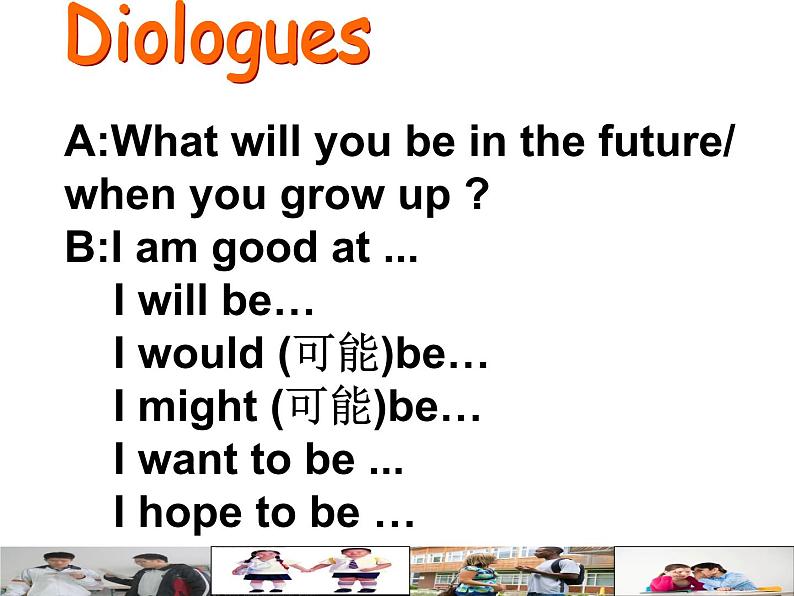 冀教版(三起)英语八年级上册 Unit 5 My FutureLesson 25 I Want to Be a Teacher!(1) 课件第8页