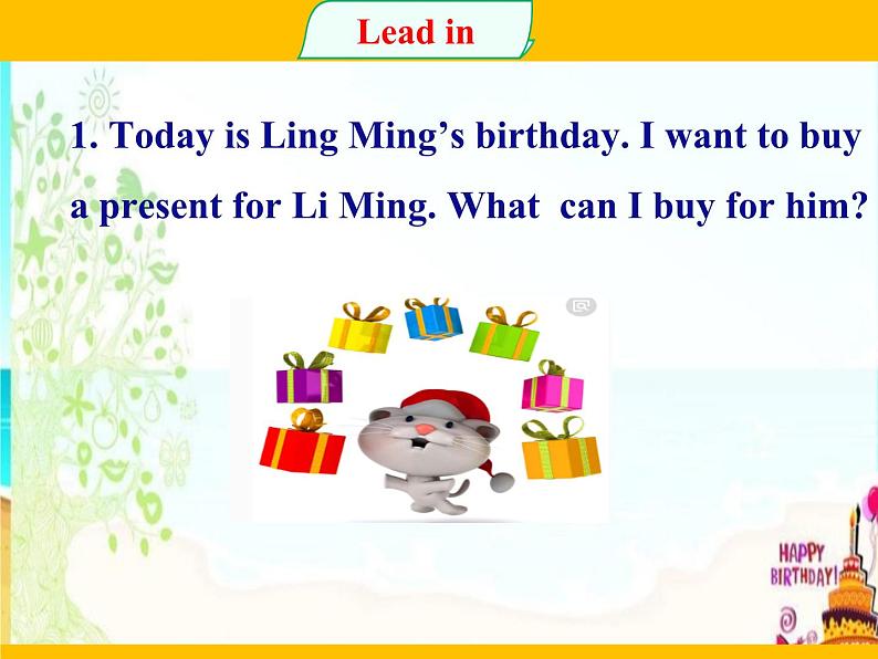 冀教版(三起)英语八年级上册 Unit 3 Families Celebrate TogetherLesson 15 A Present for Li Ming 课件02