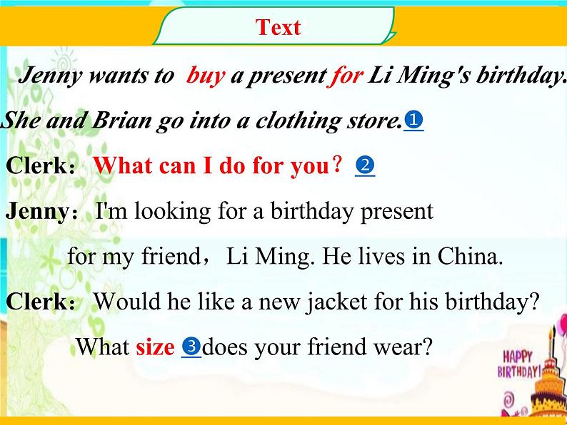 冀教版(三起)英语八年级上册 Unit 3 Families Celebrate TogetherLesson 15 A Present for Li Ming 课件07