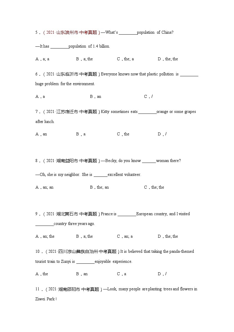 专题02 冠词(原卷版)第3页